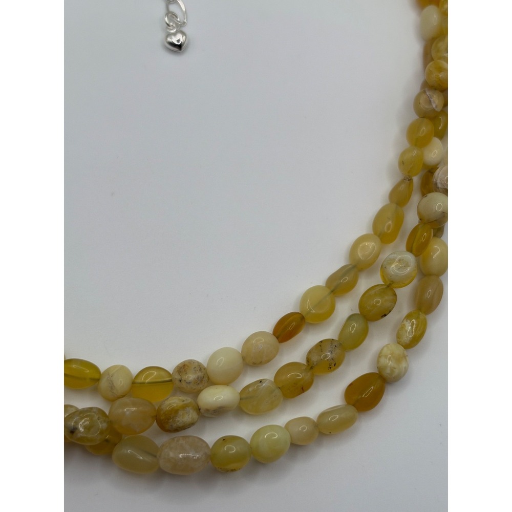 Jay King DTR Mine Finds Sterling Silver Triple Strand Yellow Opal Necklace